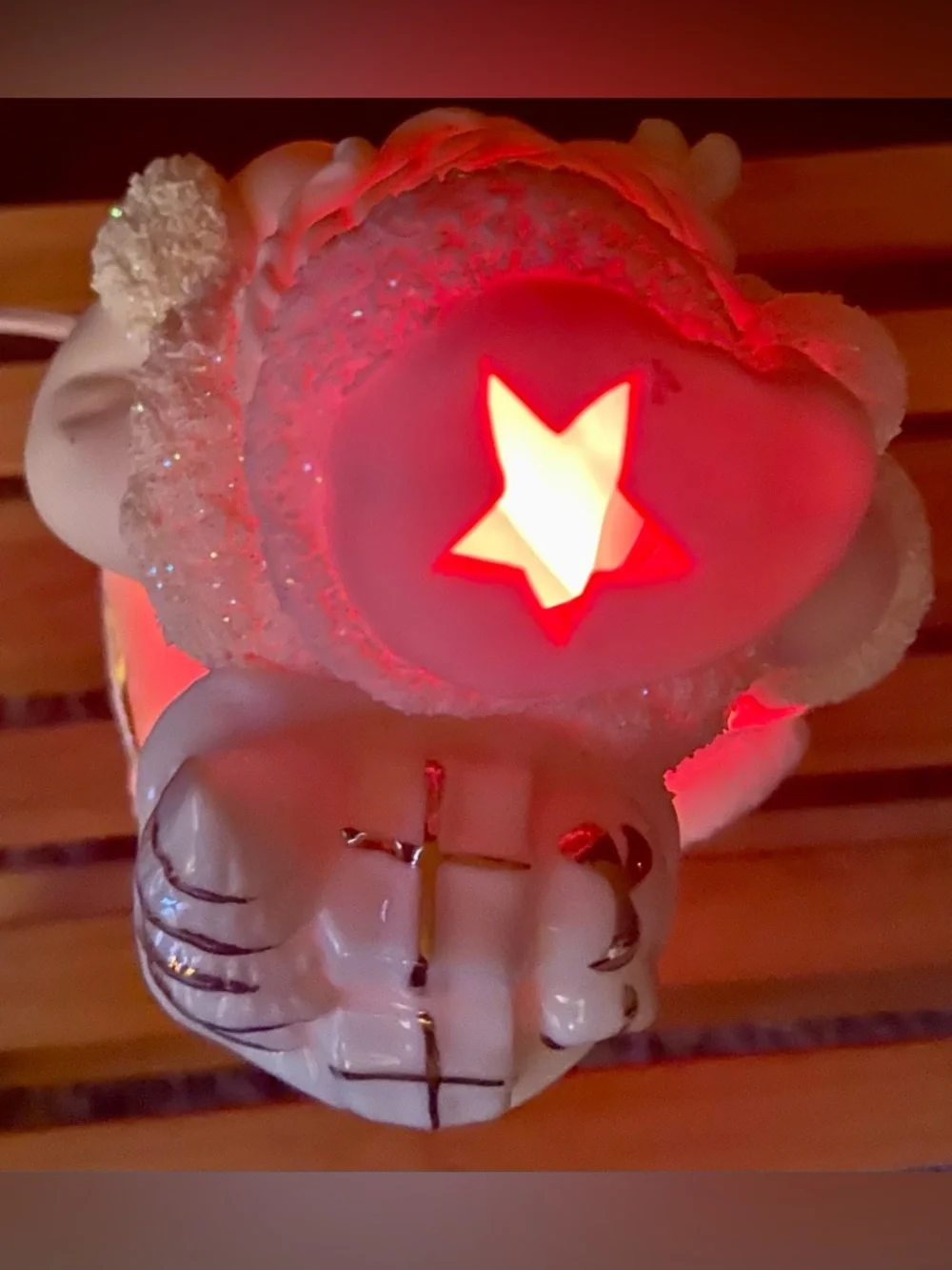 Lenox Vintage/Works White Ceramic Santa w/Red Night Light Glowing Holiday Decor
